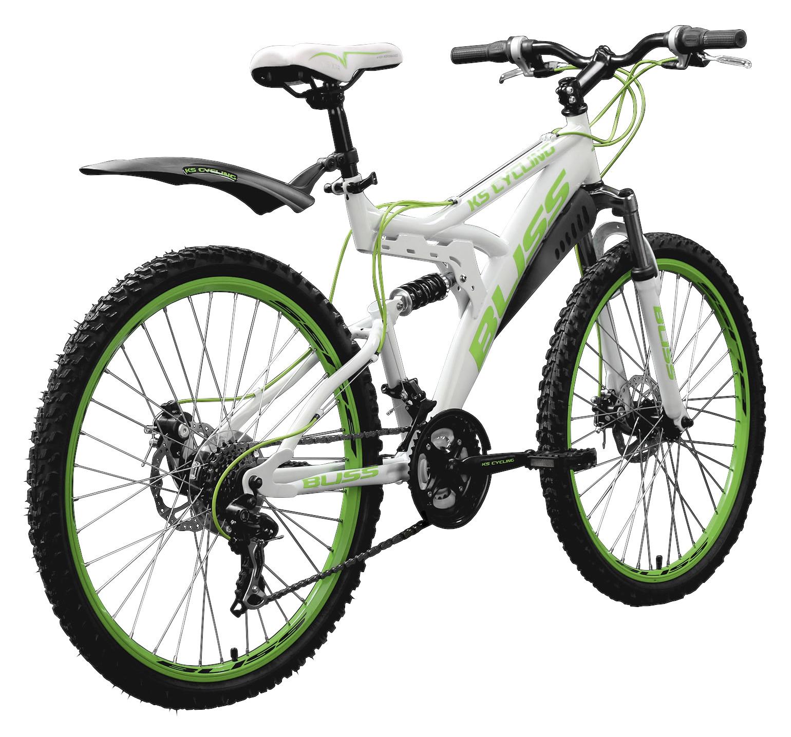 MOUNTAINBIKE Fully 26'' Bliss Weiß RH 48cm - Weiß/Grün, Basics, Metall (180/70/80cm) - Atrigo