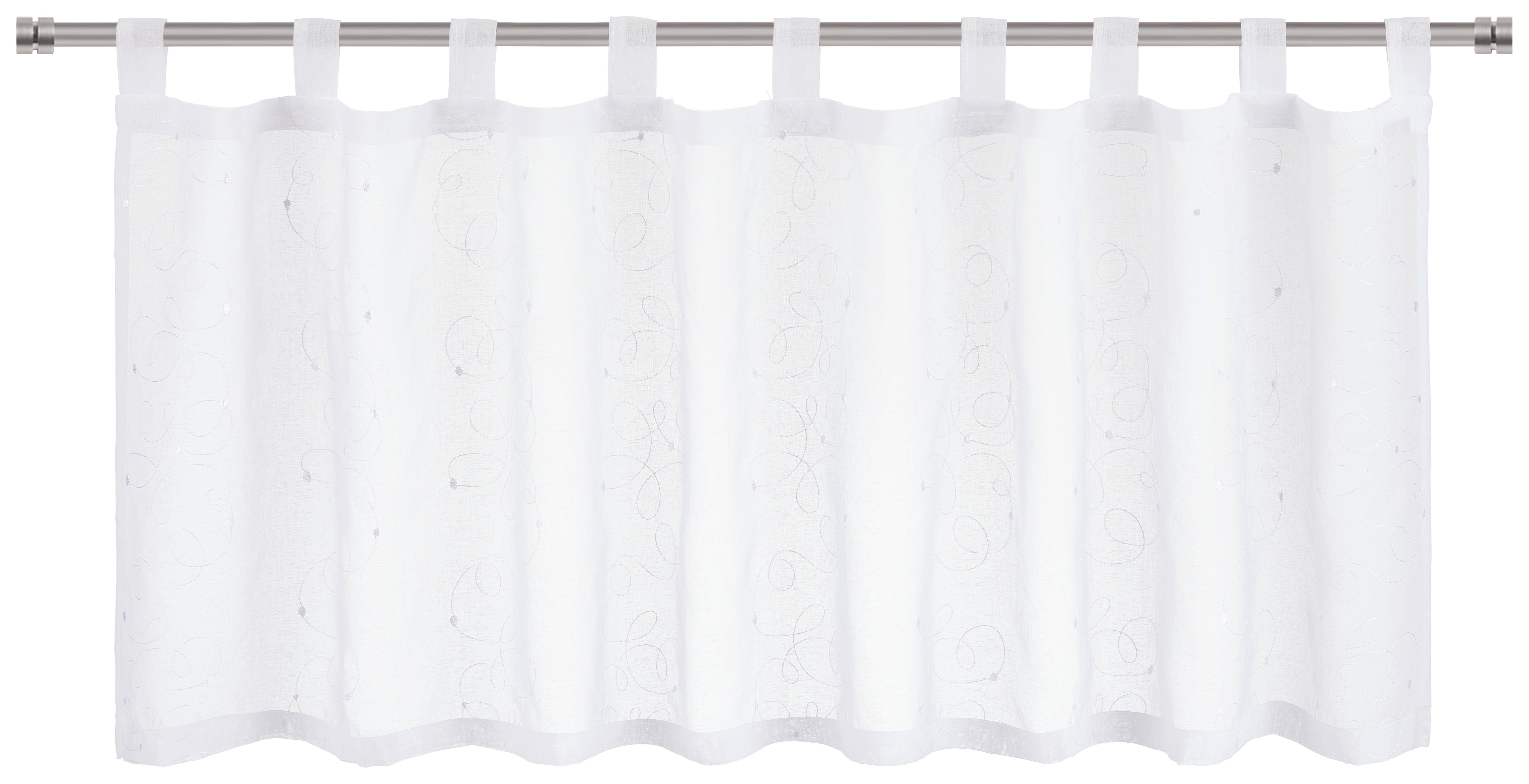 Kurzgardine Fiona in Weiß ca. 50x140cm - Weiß, ROMANTIK / LANDHAUS, Textil (140/50cm) - Modern Living