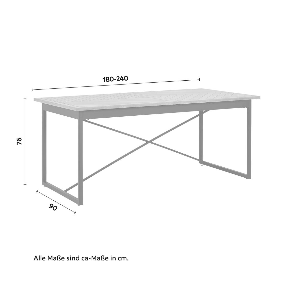 Raztegljiva Miza Catalina, Barva Hrasta, Železo - črna/barve hrasta, Moderno, kovina/les (180-240/90/76cm) - Bessagi Home