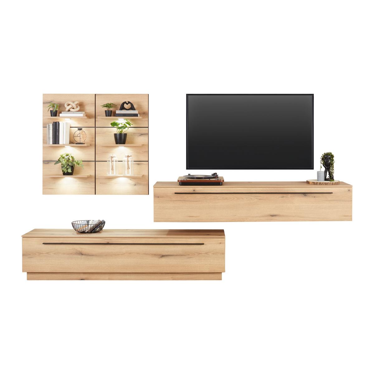 Tv Komoda Mateo - boje hrasta, Moderno, drvni materijal/plastika (180/41/40cm) - Modern Living