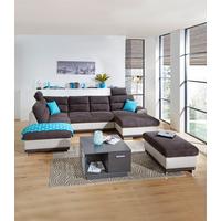Sedežna Garnitura Seaside, Z Ležiščem, Predalom, Oblika U - barve kroma/siva, Konvencionalno, kovina/tekstil (218/334/165cm) - Premium Living