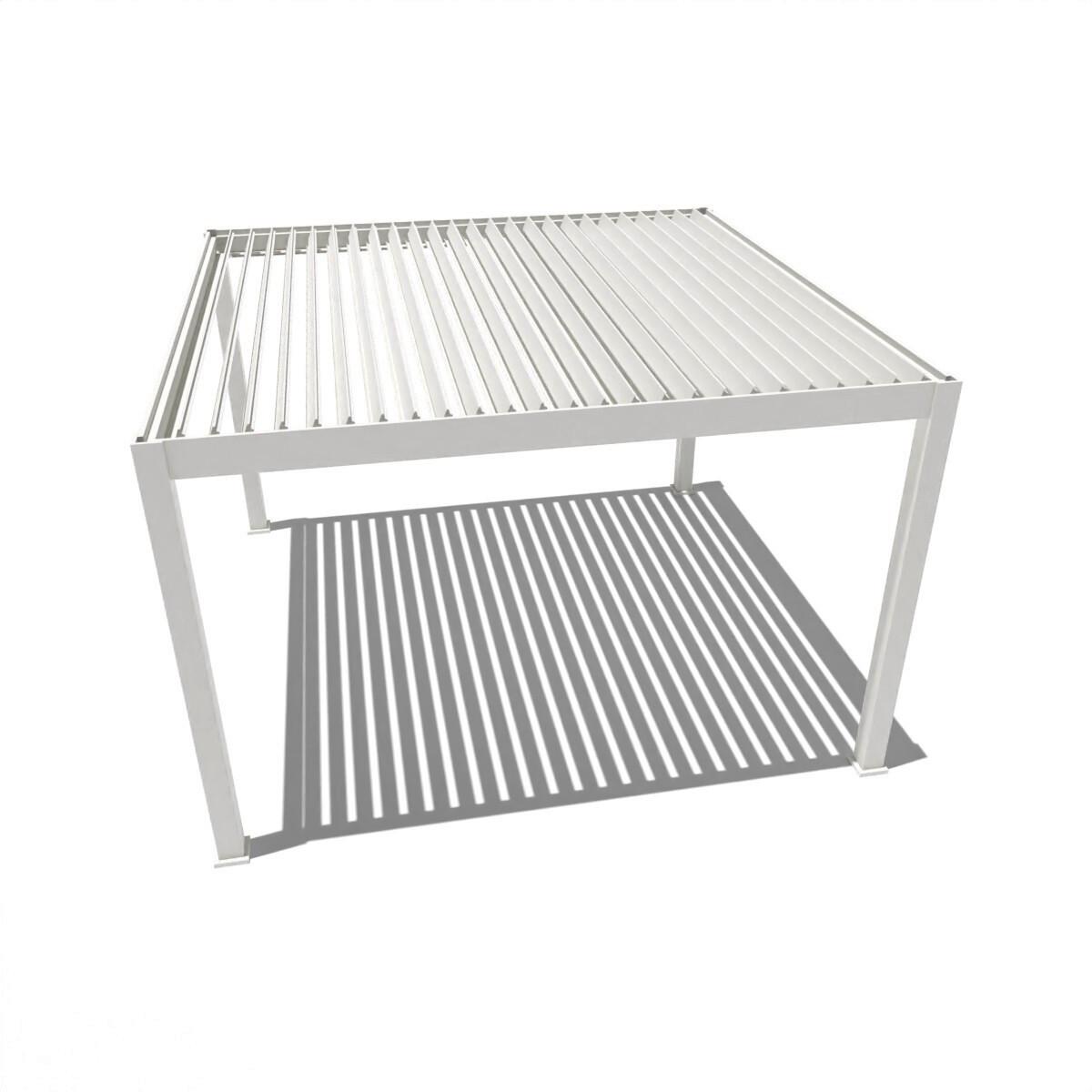 Pergola Deluxe Plus Weiß ca. 400x400 cm Netzbetrieb - Weiß, Basics, Metall (400/255/400cm) - WEIDE