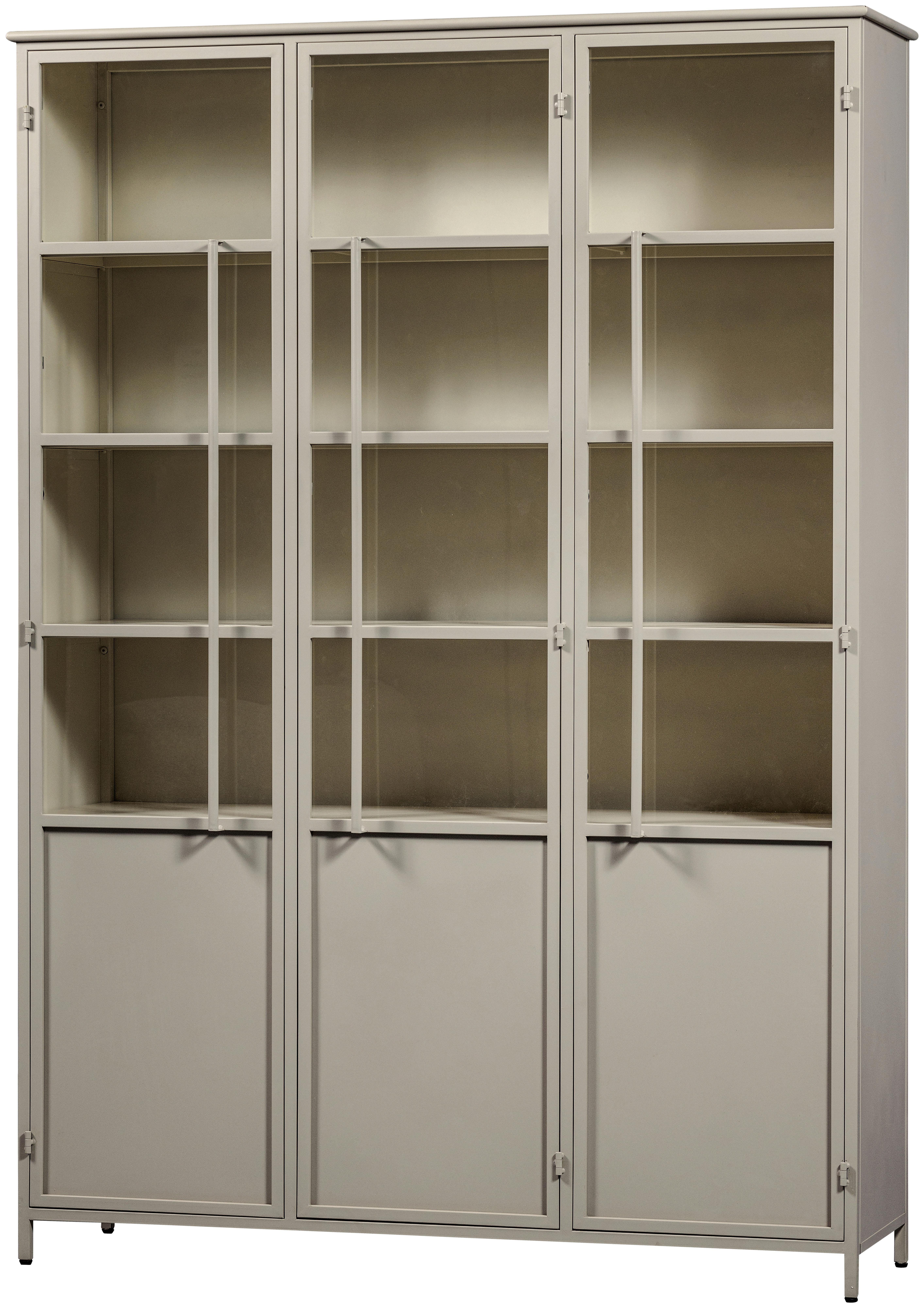 Vitrine Exhibit Sandfarben - Sandfarben, Design, Glas/Metall (140/200/40cm) - Livetastic