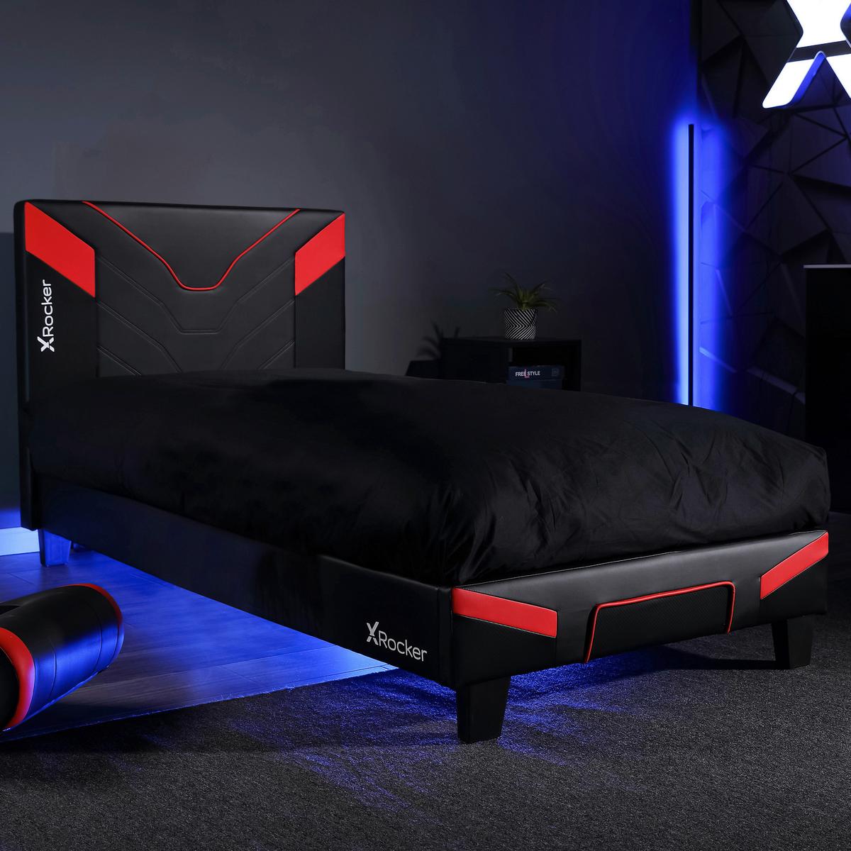 Gamingbett Cerberus 90x190 cm Schwarz/Rot - Rot/Schwarz, MODERN, Holzwerkstoff/Kunststoff (90/190cm) - X Rocker