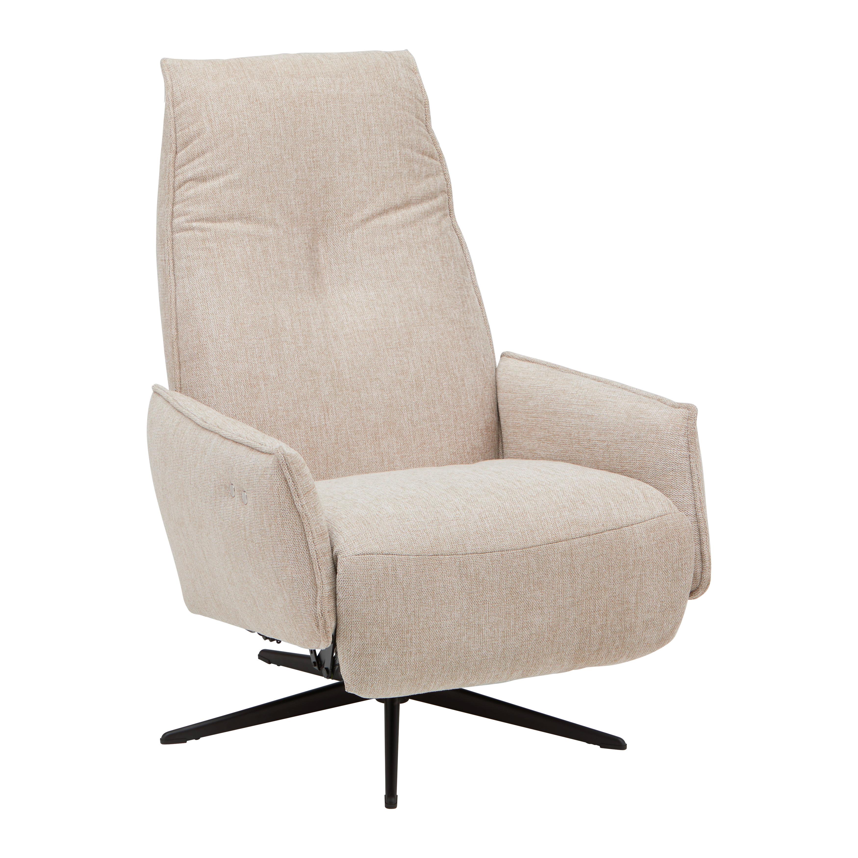 Relaxsessel Venezia Beige - Beige/Schwarz, MODERN, Textil/Metall (76/103/86cm)