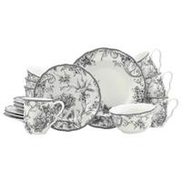 Serviciu de masă Adelaide 16/1 - alb/gri, Basics, ceramică - Creatable