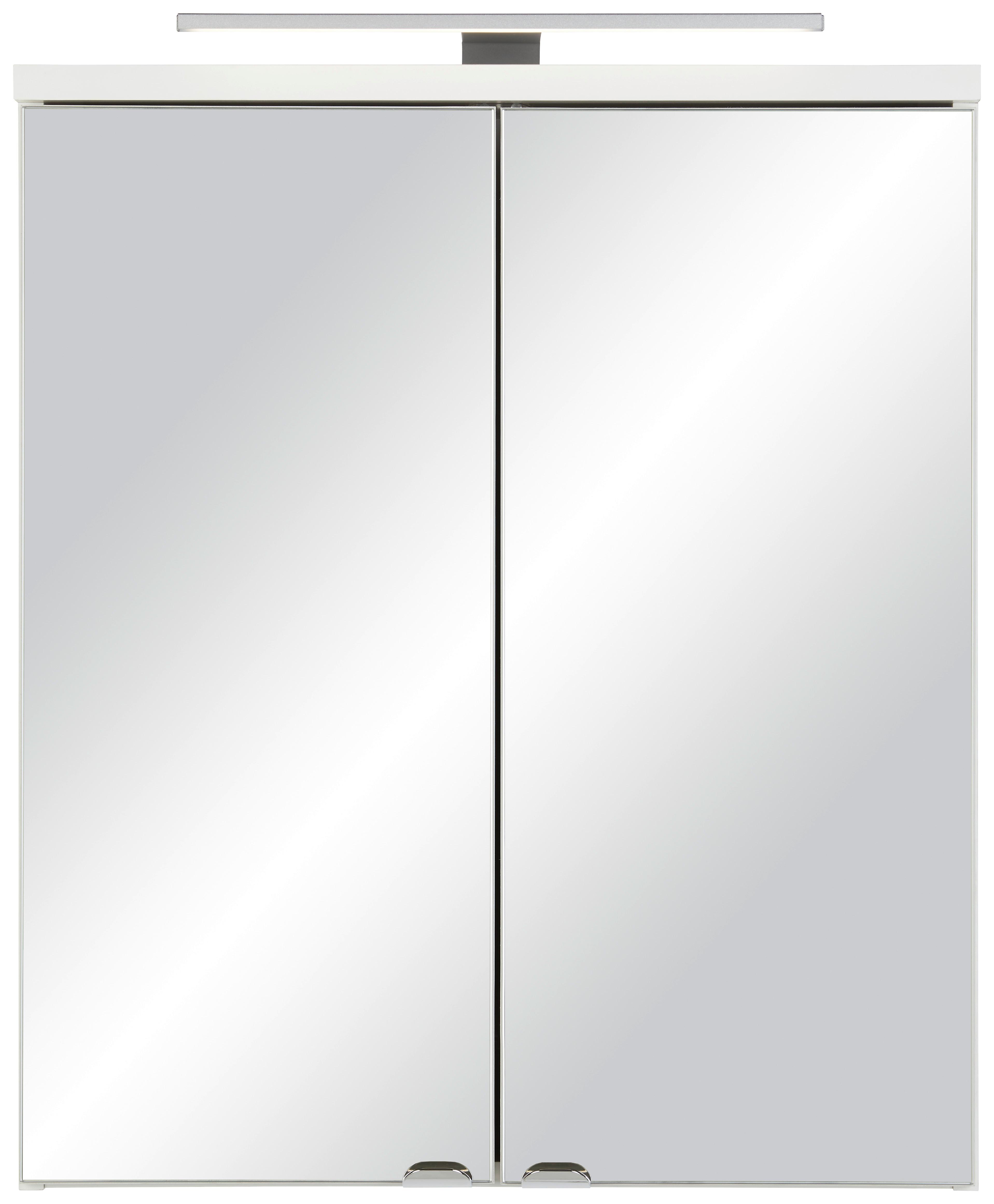 Spiegelschrank in Weiss - Klar/Chromfarben, Modern, Glas/Holzwerkstoff (60/70/18cm) - Mömax