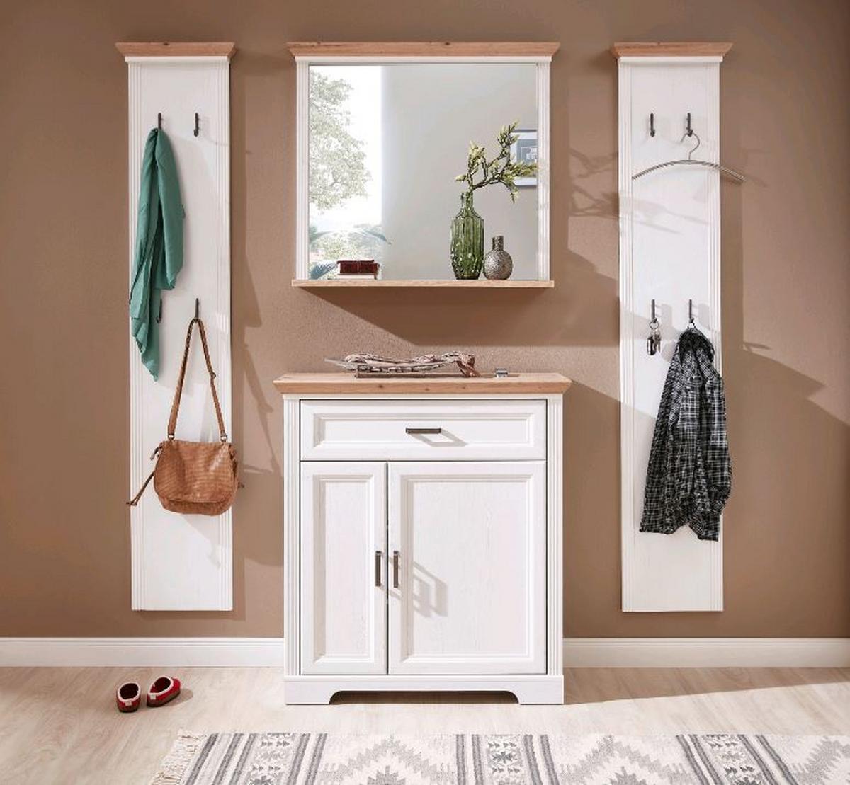 LUSTRO ŚCIENNE JASMIN - kolor dębowy/kolor piniowy, Romantik / Landhaus, materiał drewnopochodny/szkło (93/83/15cm) - Landscape