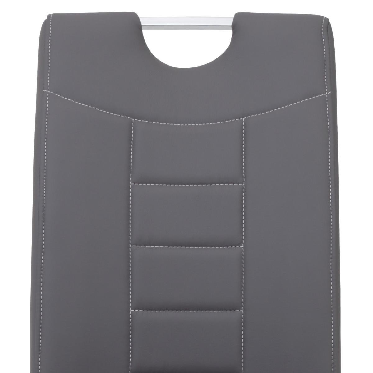 StuhL-Set Andrea Grau 4er-Set - Chromfarben/Weiß, MODERN, Textil/Metall (43/100/64cm) - MID.YOU