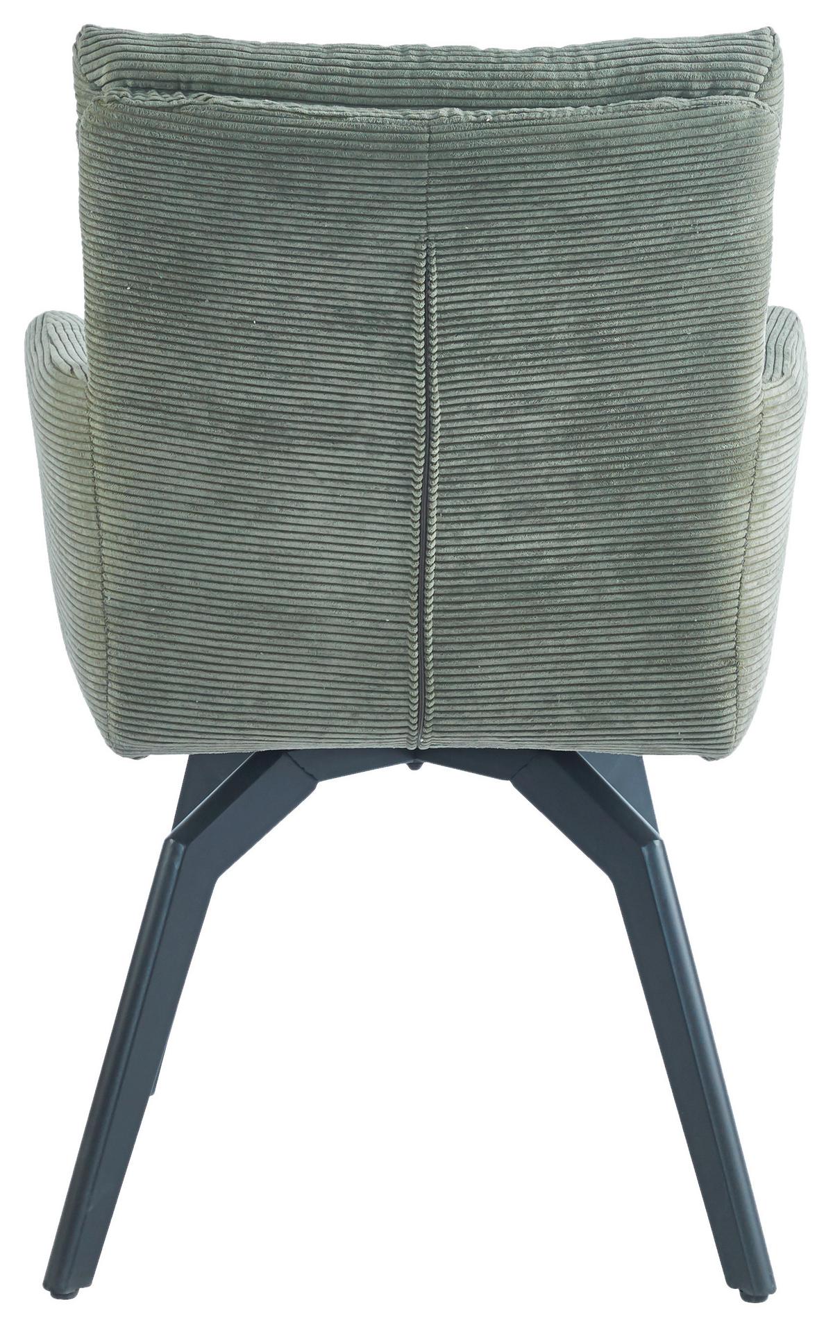 Armlehnstuhl Hanna in Grün - Schwarz/Grün, MODERN, Textil/Metall (60/88/64cm) - Mömax