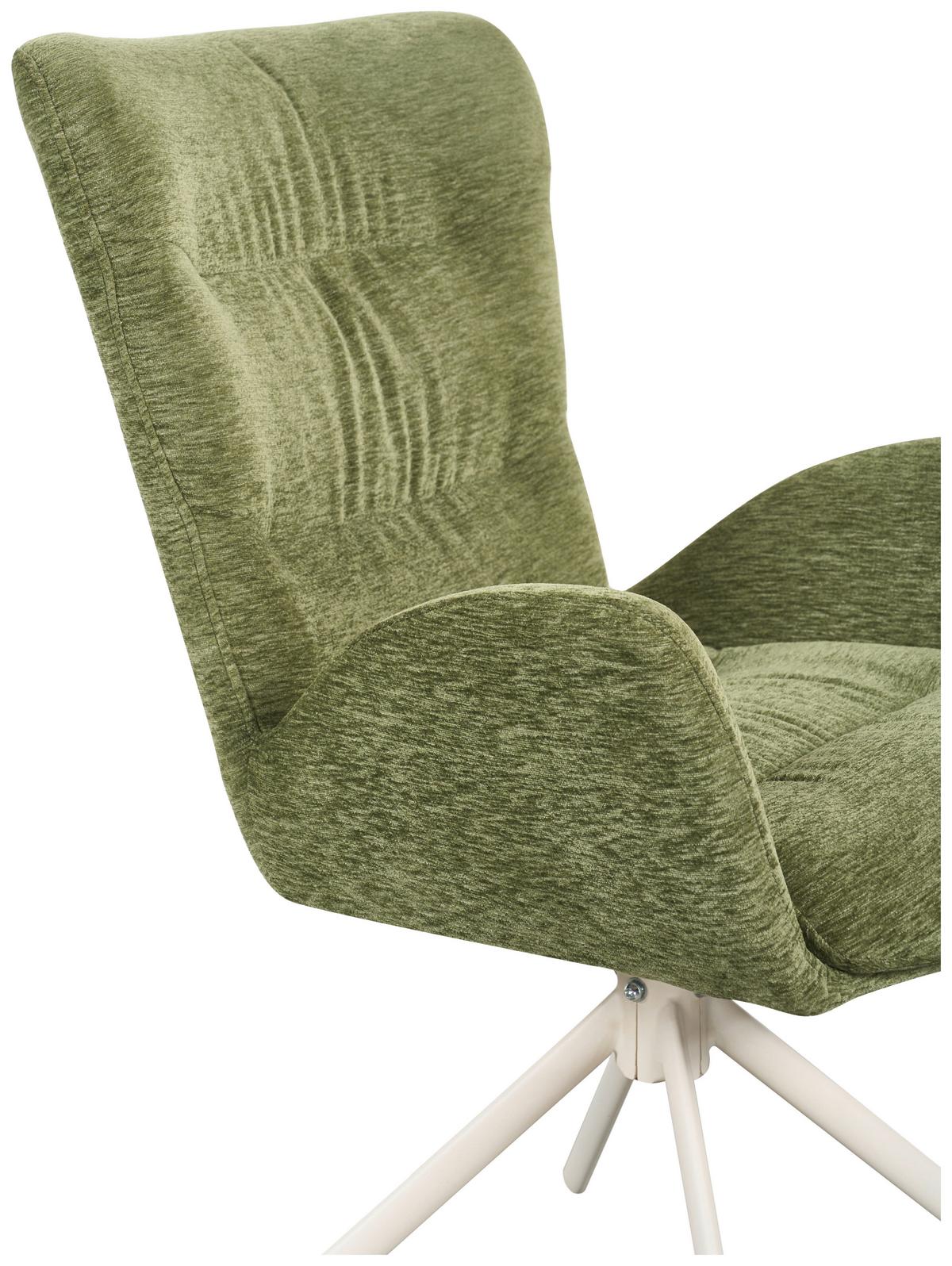 Armlehnstuhl Stella - Beige/Grün, Design, Textil/Metall (58/91/66cm) - Mömax