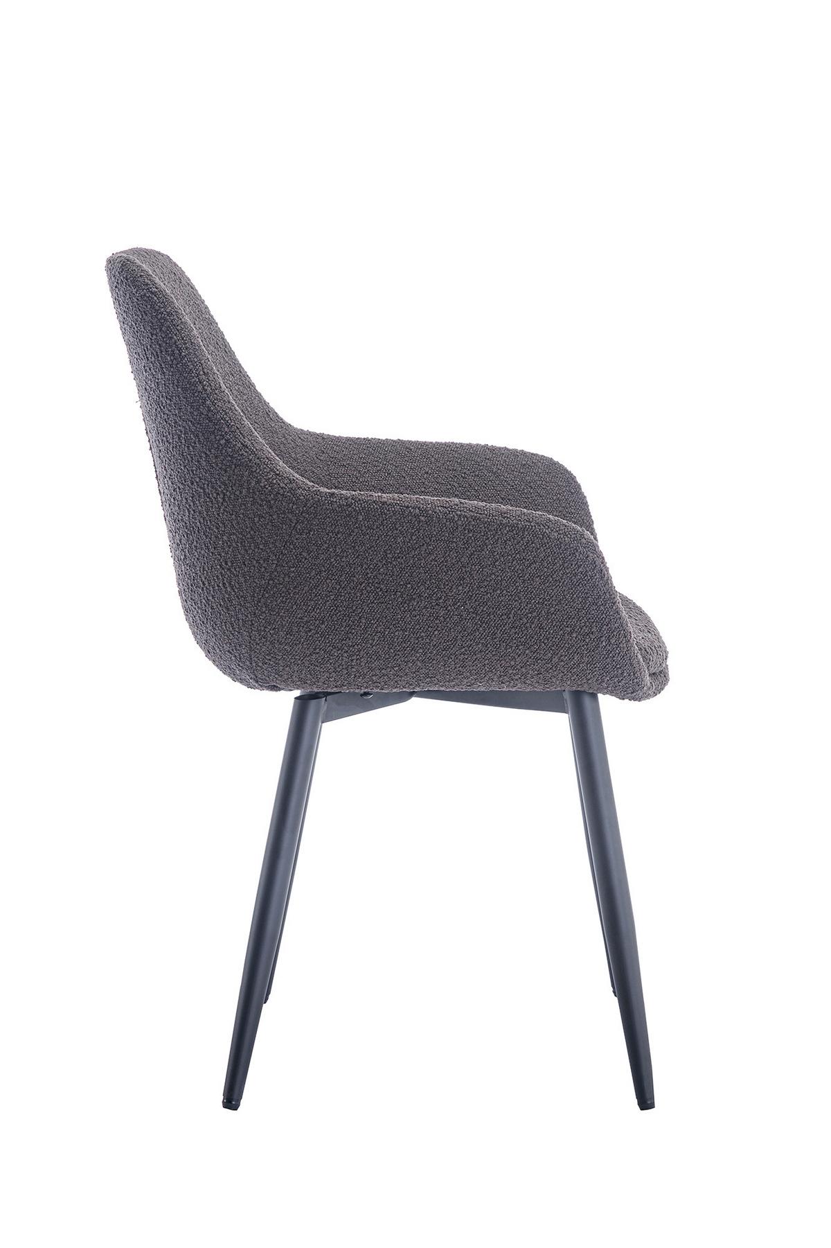 Set Stolov Bouclé, Antracit, 2-Delni - črna/antracit, Moderno, kovina/tekstil (64/86/59cm) - Livetastic