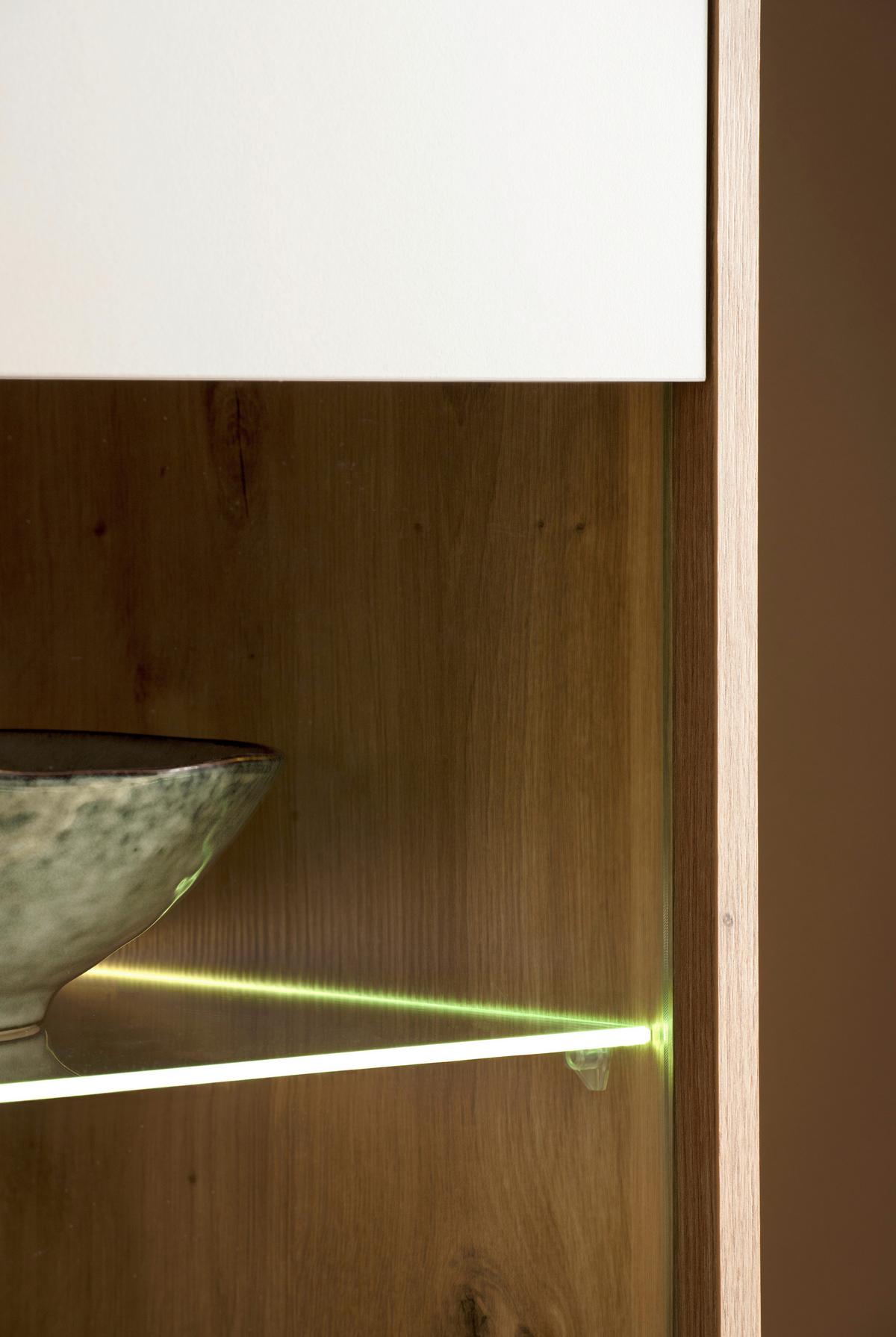 WOHNWAND SONORA - Kaschmir/Eiche Artisan, Design, Glas/Holzwerkstoff (292/205/40cm) - MID.YOU