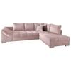 Wohnlandschaft Alvito Rosa Nylon/Mikrofaser - Silberfarben/Rosa, Design, Holz/Textil (298/202cm) - MID.YOU