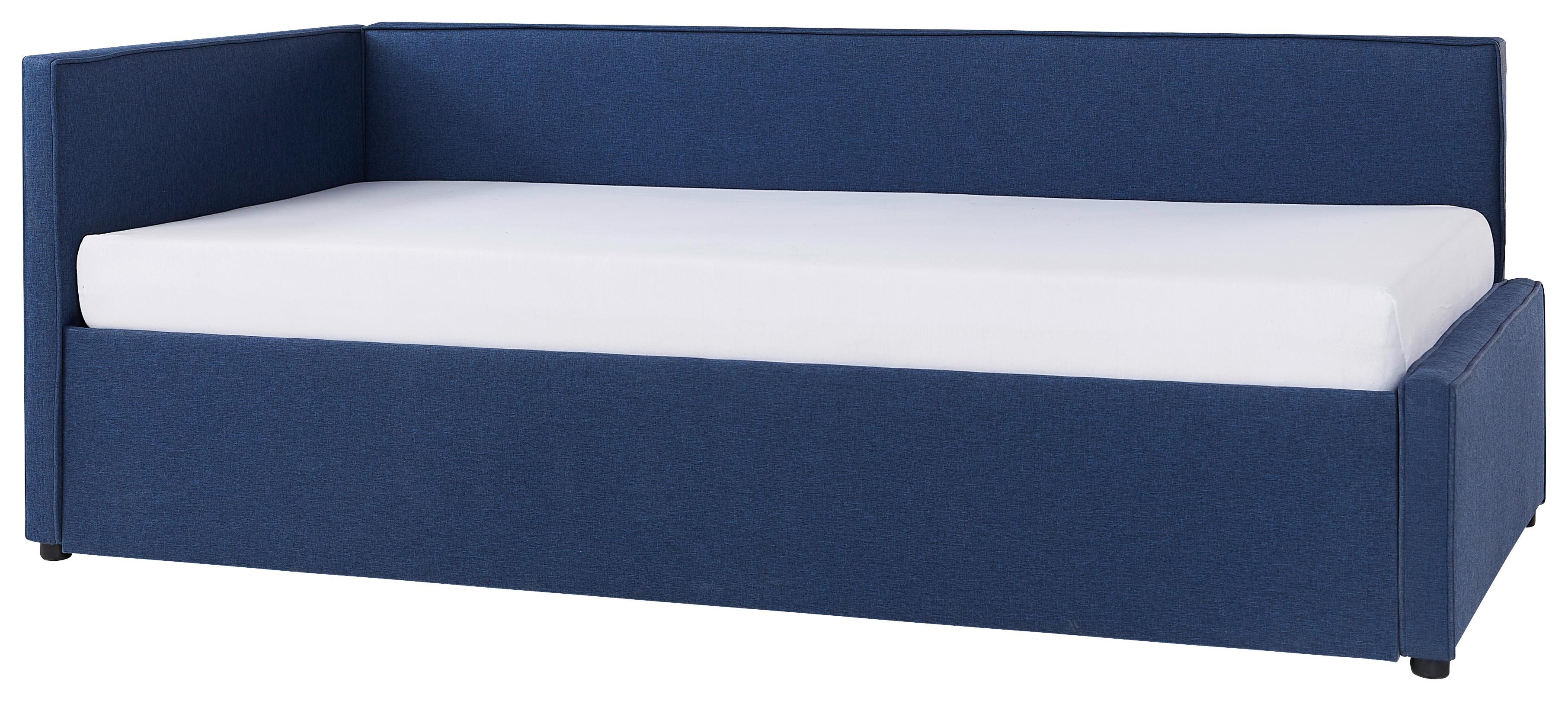 Ausziehbett in Blau ca. 90x200cm - Blau/Schwarz, Konventionell, Holz/Kunststoff (90/200cm) - Modern Living