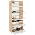 Schuhschrank Eichefarben/Weiß - Chromfarben/Eichefarben, MODERN, Holzwerkstoff/Kunststoff (69,0/163,0/38,0cm) Schuhschrank Eichefarben/Weiß - Chromfarben/Eichefarben, MODERN, Holzwerkstoff/Kunststoff (69,0/163,0/38,0cm)