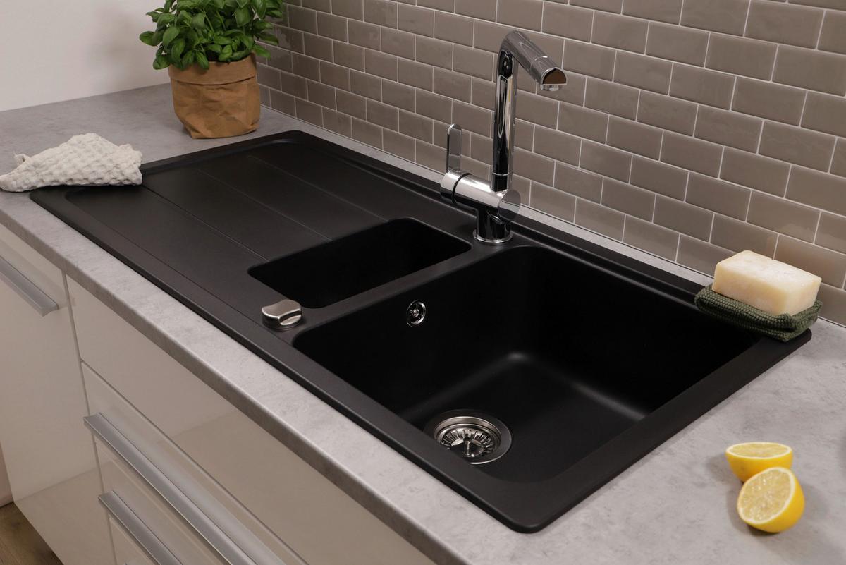 Pomivalno Korito Austin, 100x50cm - črna, Design, kamen (100/20/50cm) - Respekta