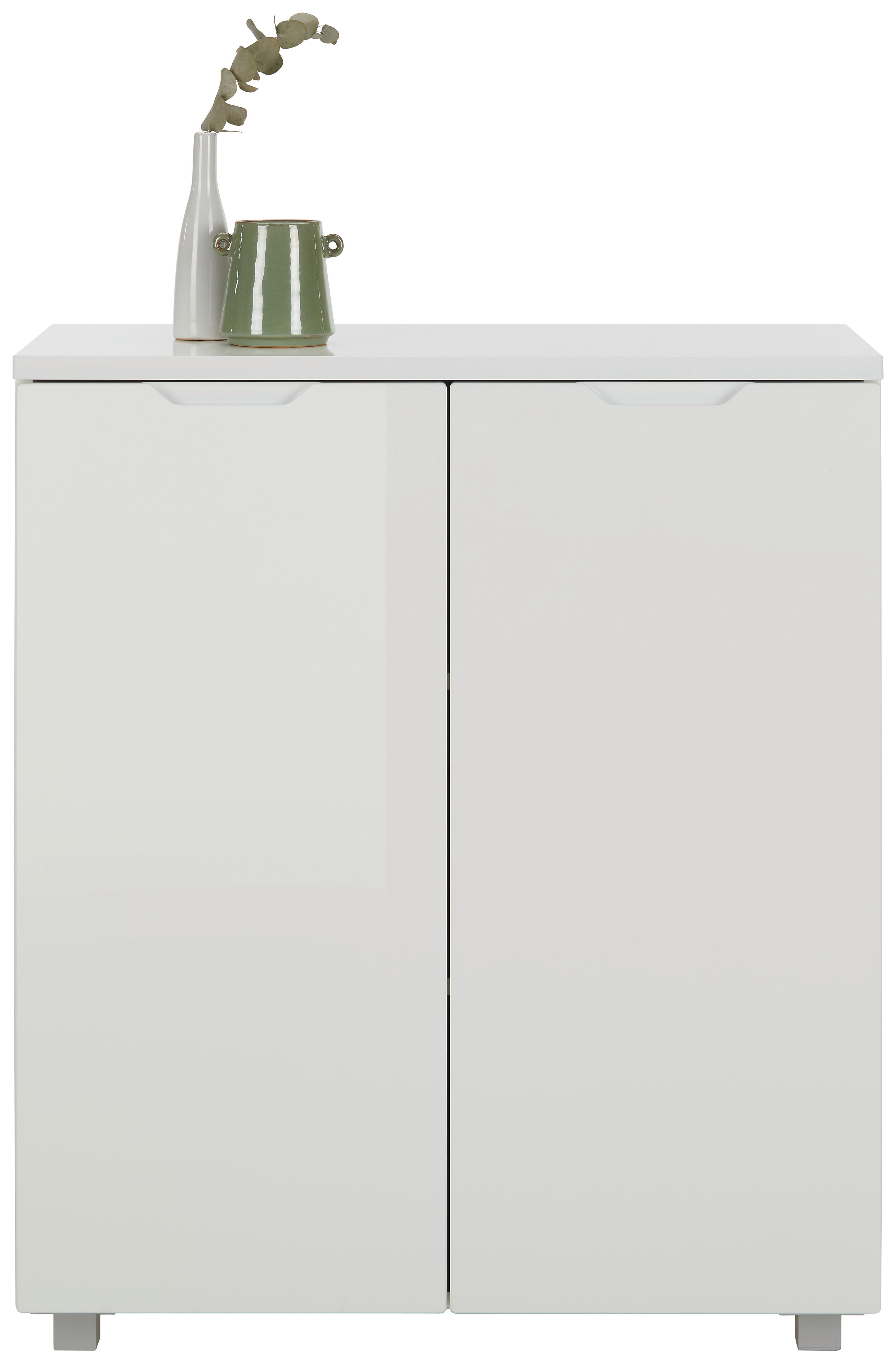 Lowboard in Weiss - Weiss/Silberfarben, Modern, Holzwerkstoff/Kunststoff (80/90/38cm) - Mömax