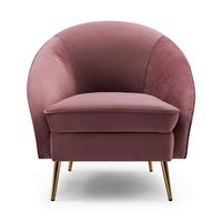 Fotelja Olivia - pink/zlatne boje, Moderno, drvo/metal (86/75/83cm) - Mömax