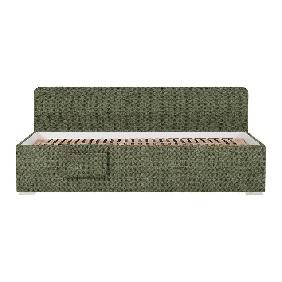 Bett Remi Olivgrün ca. 90x200cm - Chromfarben/Naturfarben, KONVENTIONELL, Holz/Kunststoff (90/200cm) - Mömax