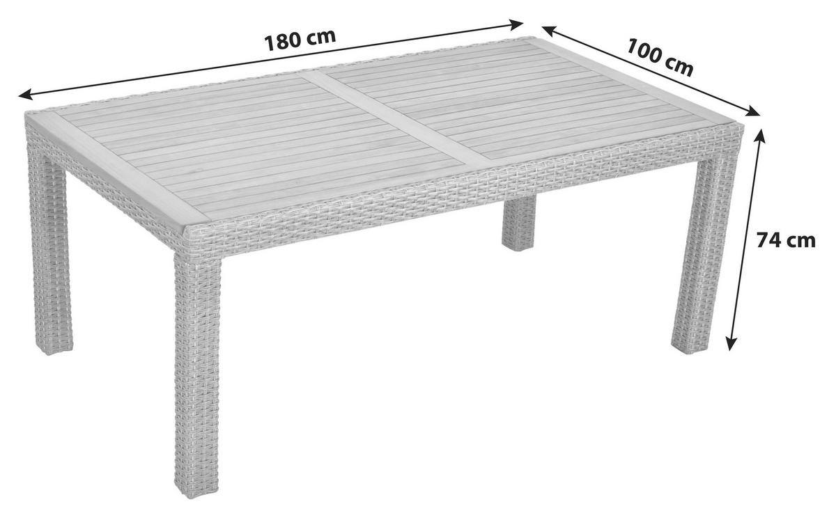 Vrtna Miza Boxy - bež, Moderno, kovina/umetna masa (180/100/74cm) - Gardenson