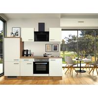 Küchenblock Avila Eichefarben/Mognolie - Eichefarben/Magnolie, MODERN, Holzwerkstoff/Metall (220cm) - FlexWell