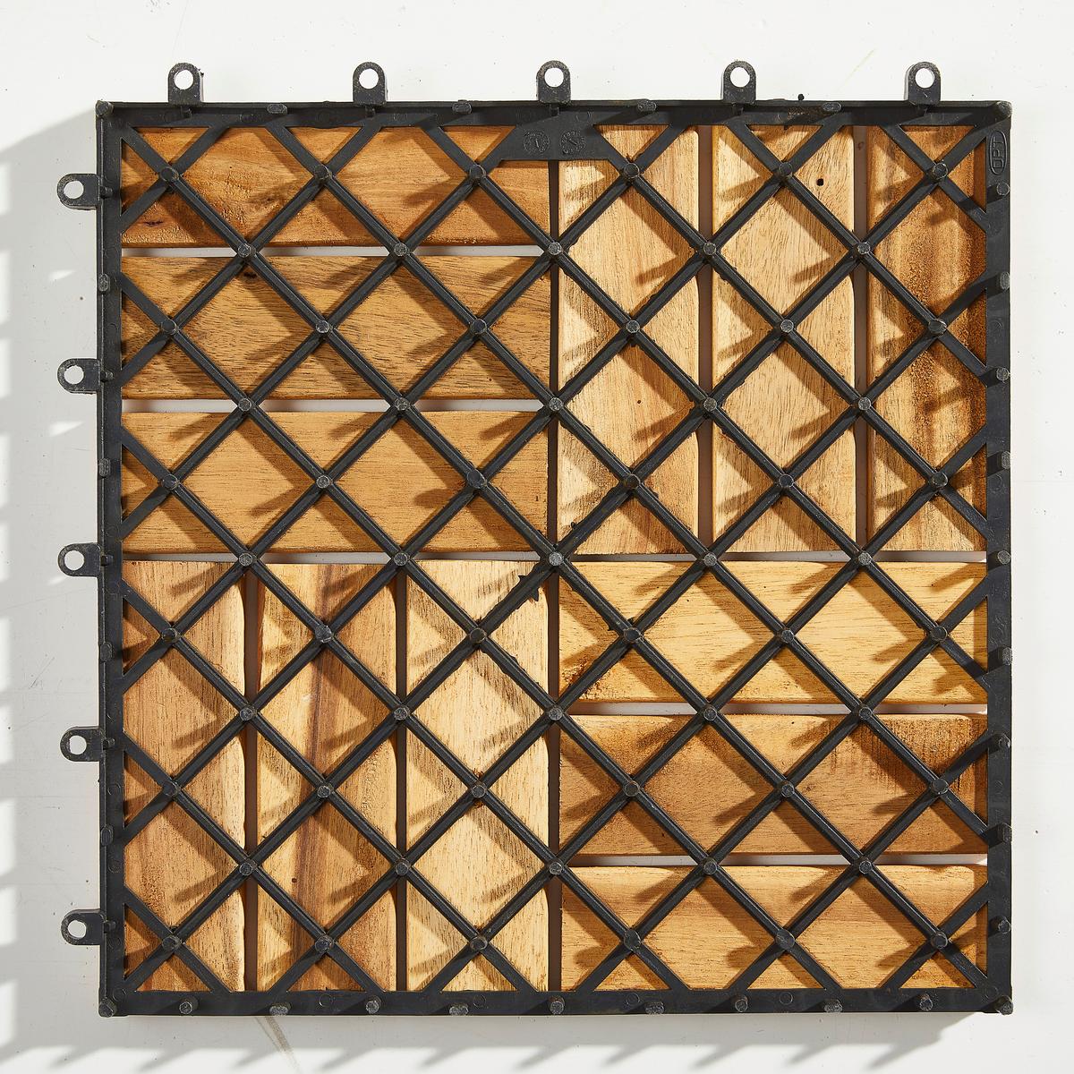 PŁYTKA TARASOWA AKAZIE QUATTRO - kolor akacjowy/brązowy, Konventionell, tworzywo sztuczne/drewno (30/30/2,4cm) - Ambia Garden