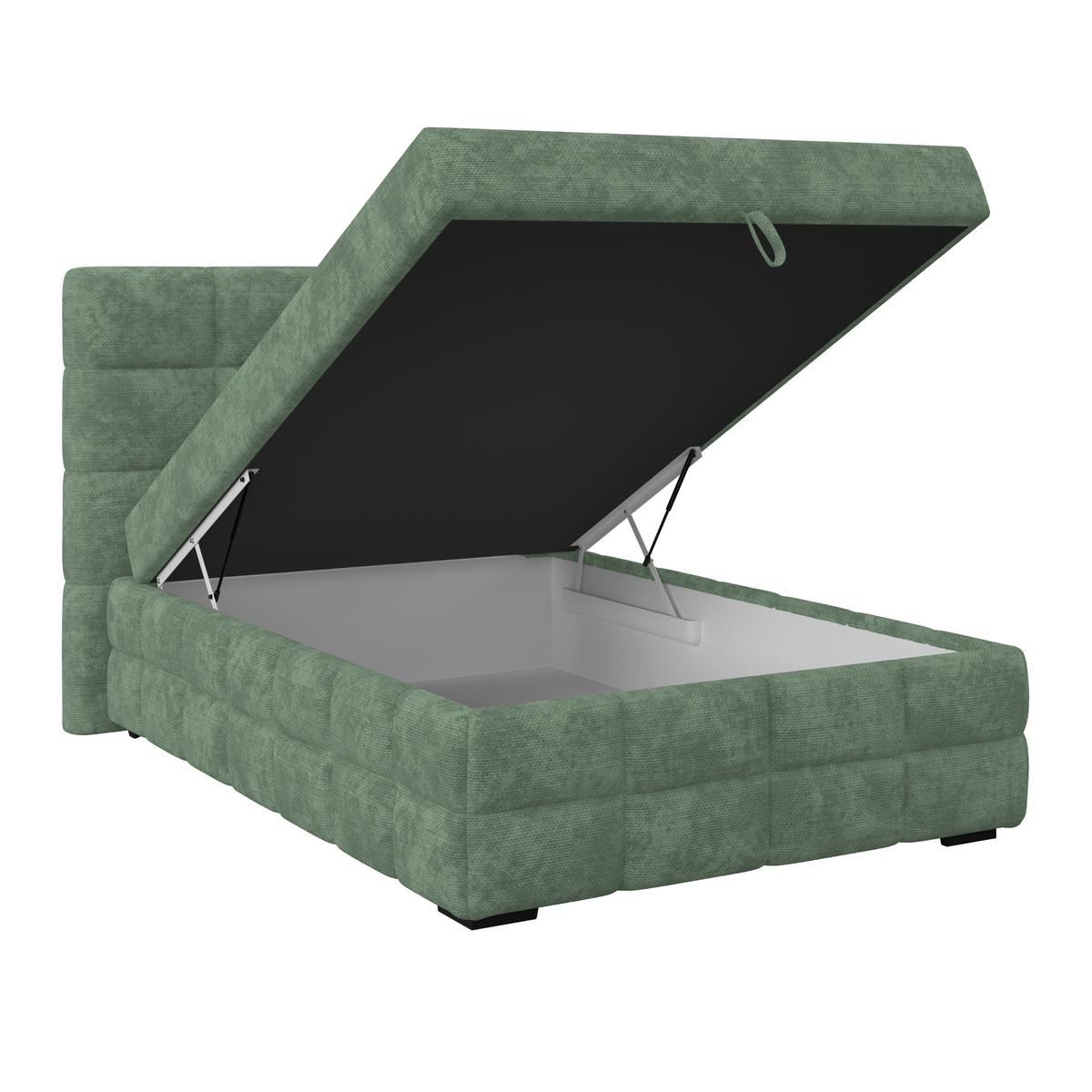 Box Krevet Vega - zelena/boje mente, Trend, tekstil/drvo (140/200cm) - Modern Living