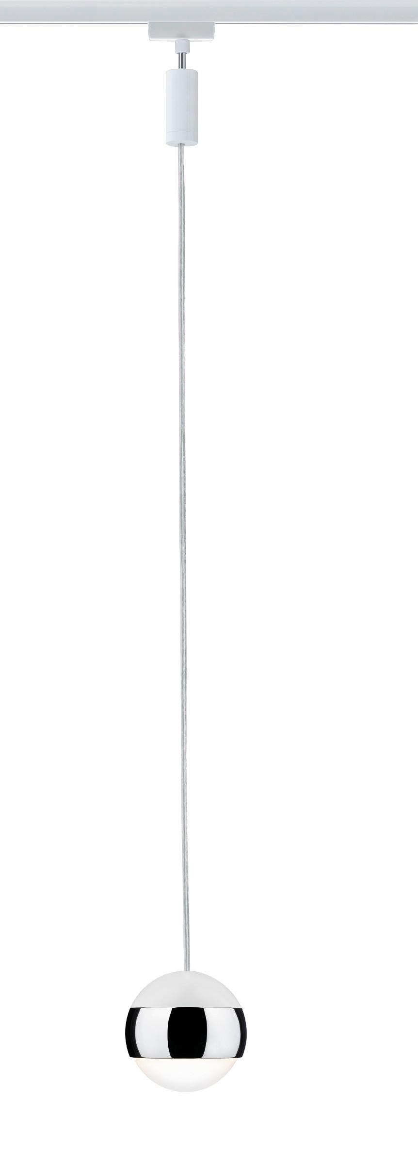 Schienensystem-Hängeleuchte Pendulum Capsule II max.6 Watt - Chromfarben/Weiß, Design, Metall (8,7/130cm) - Paulmann