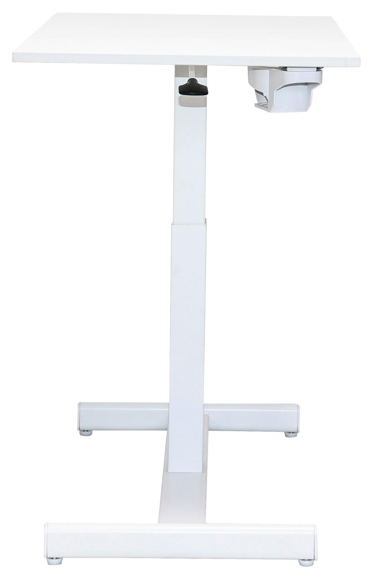 Schreibtisch George Weiß - Weiß, MODERN, Holzwerkstoff/Kunststoff (72,5/48.5-74/48cm) - Mömax