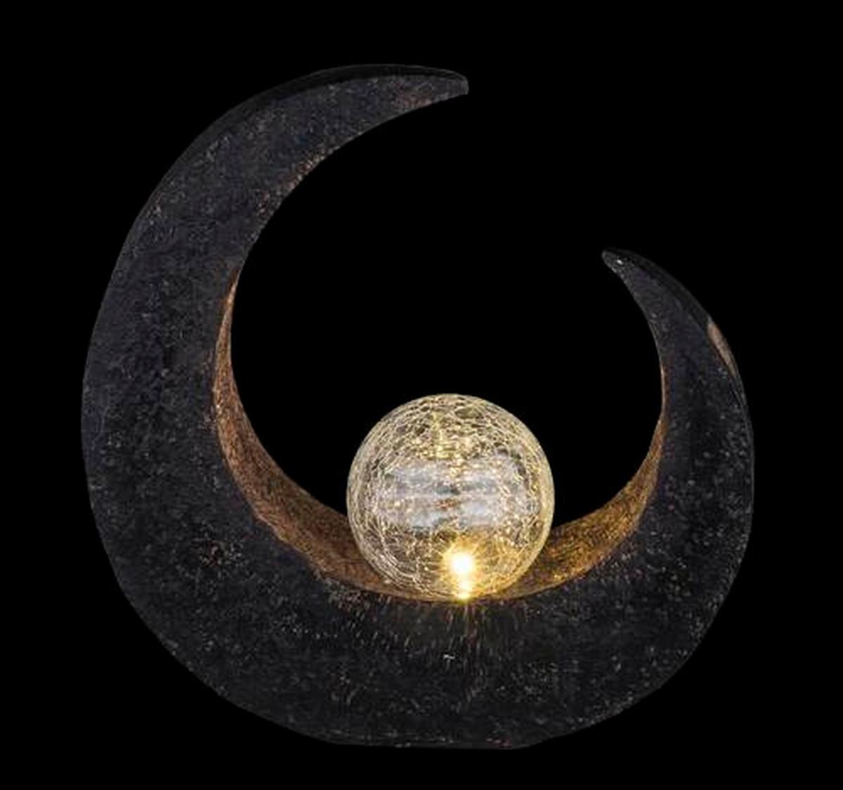 Solarna Svetilka Borneo, S Sijalko - črna/rjava, Design, umetna masa/steklo (29,4/9/30,5cm) - Globo