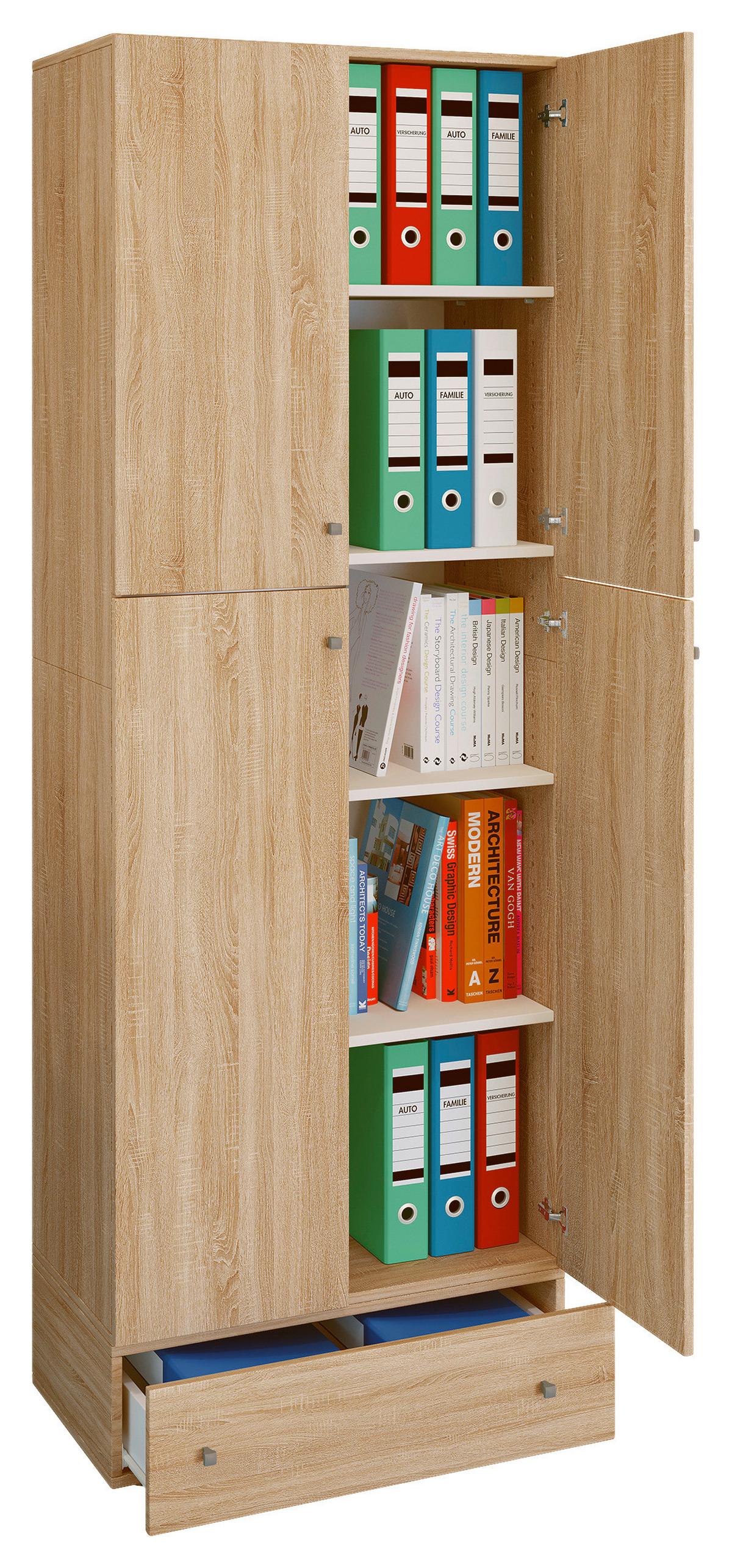 Pisarniška Omara Lona Xxl, Hrast - hrast sonoma, Moderno, leseni material (70/200/39cm) - MID.YOU