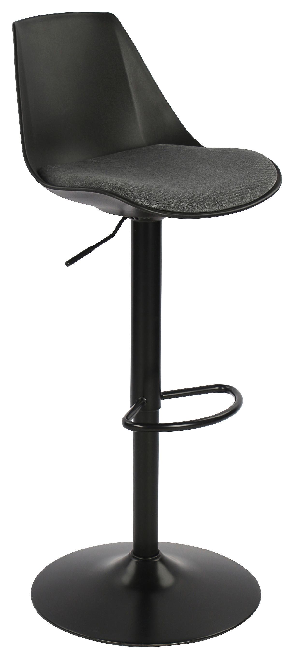 Barhocker Erik Anthrazit/Schwarz - Anthrazit/Schwarz, MODERN, Kunststoff/Textil (43/88,5-110,5/47cm) - Mömax