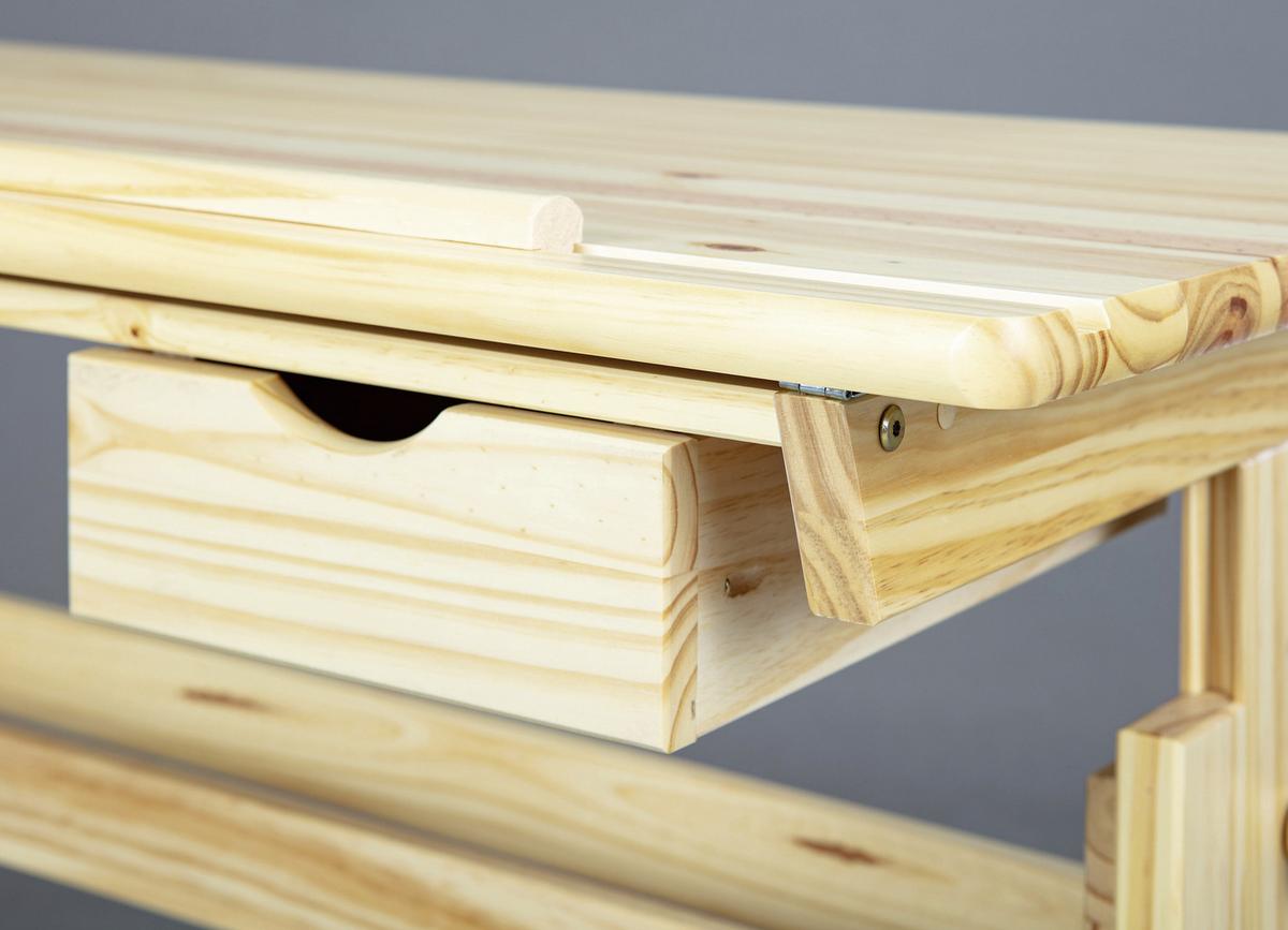 Jugendschreibtisch Julia Kiefer neigbar - Kieferfarben, Basics, Holz (109/55/63-96cm) - MID.YOU