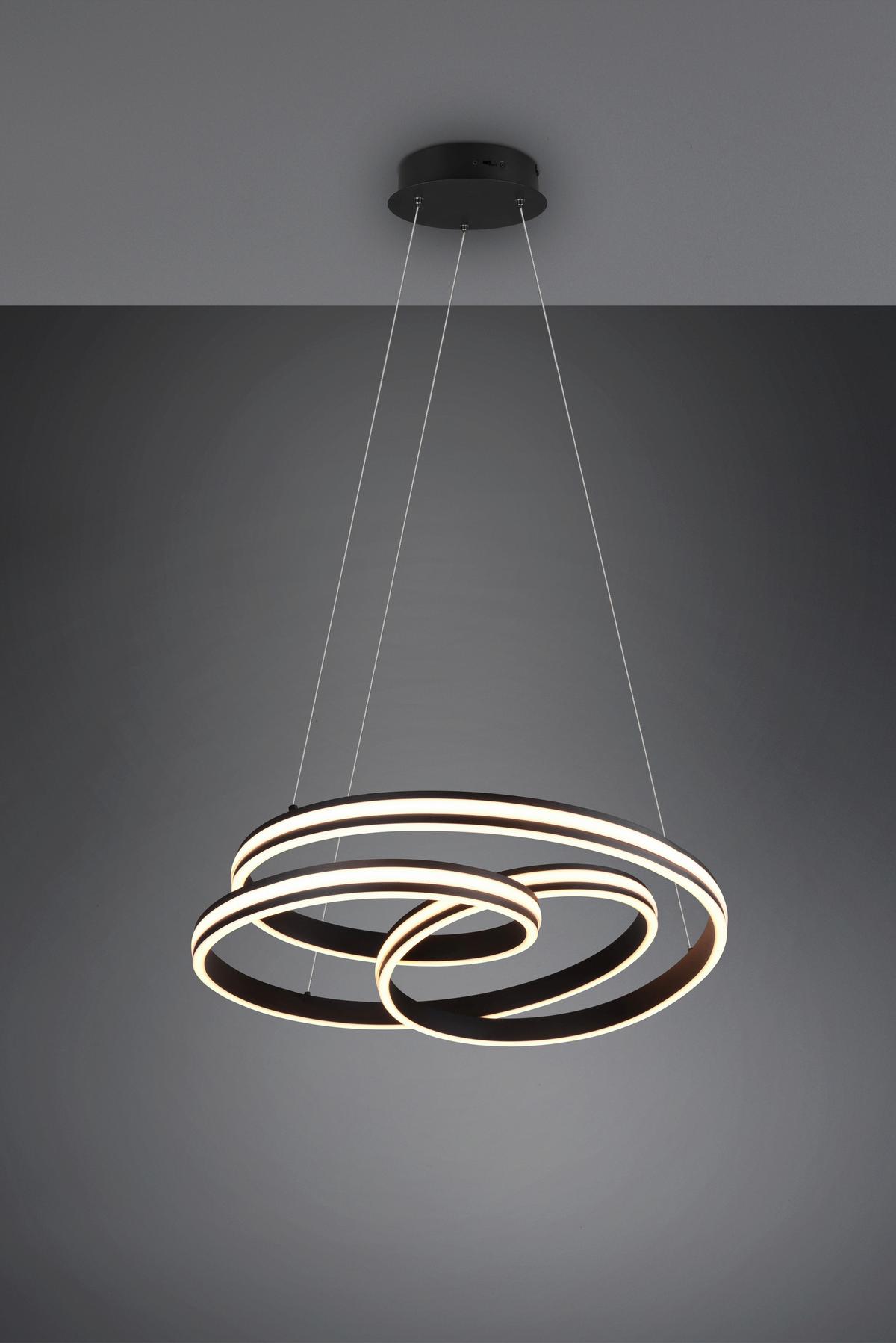 LED-Hängeleuchte Nuria Schwarz max. 60 Watt - Schwarz, Basics, Metall (60/150cm) - Trio Leuchten