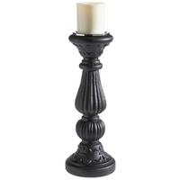 ŚWIECZNIK 89356 - czarny, Trend, szkło (14/14/38cm) - X-Mas