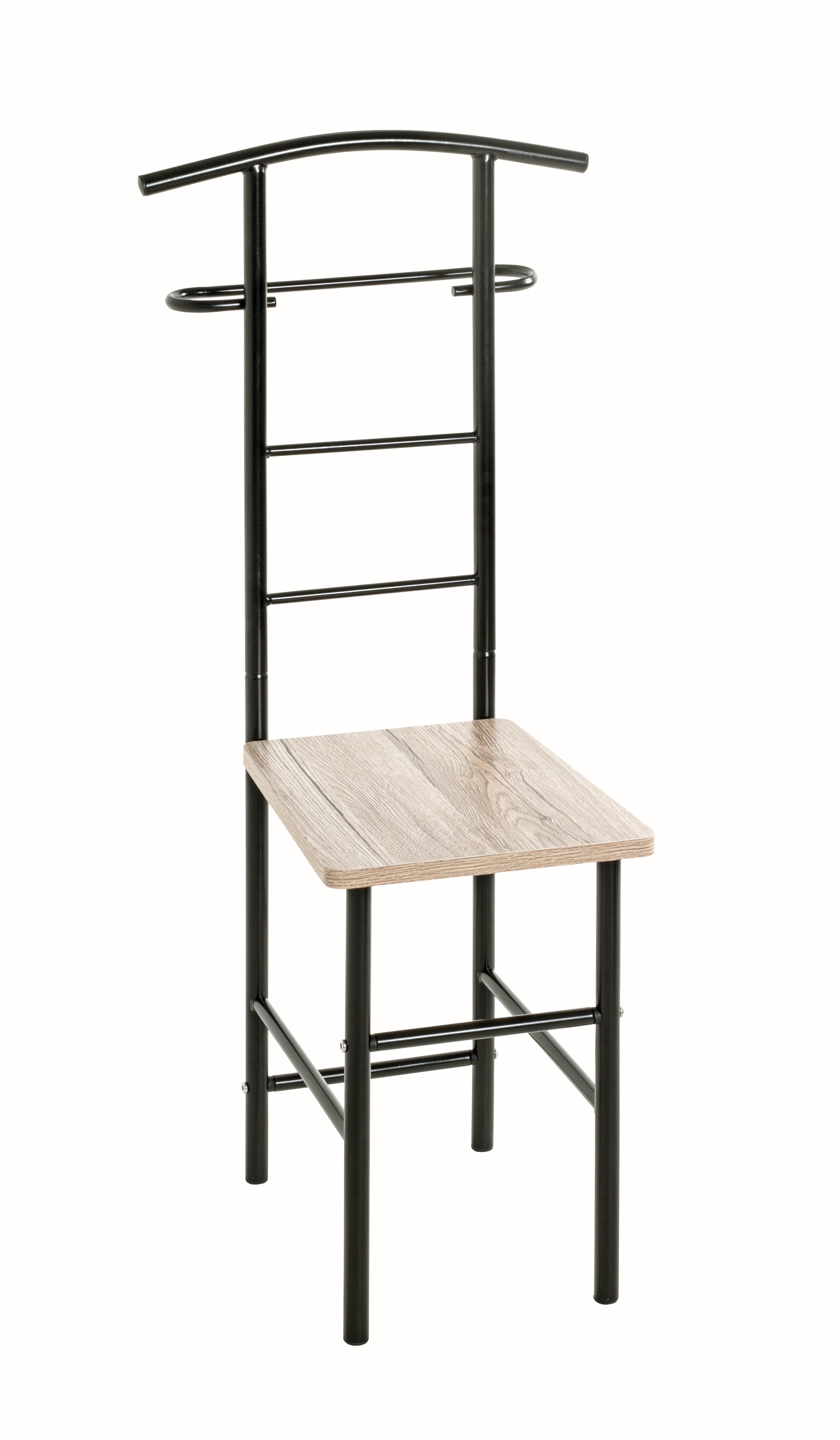 Kleiderständer in Schwarz/Eichefarben - Schwarz/Eiche San Remo, Modern, Holzwerkstoff/Metall (46/109/46cm) - Mömax