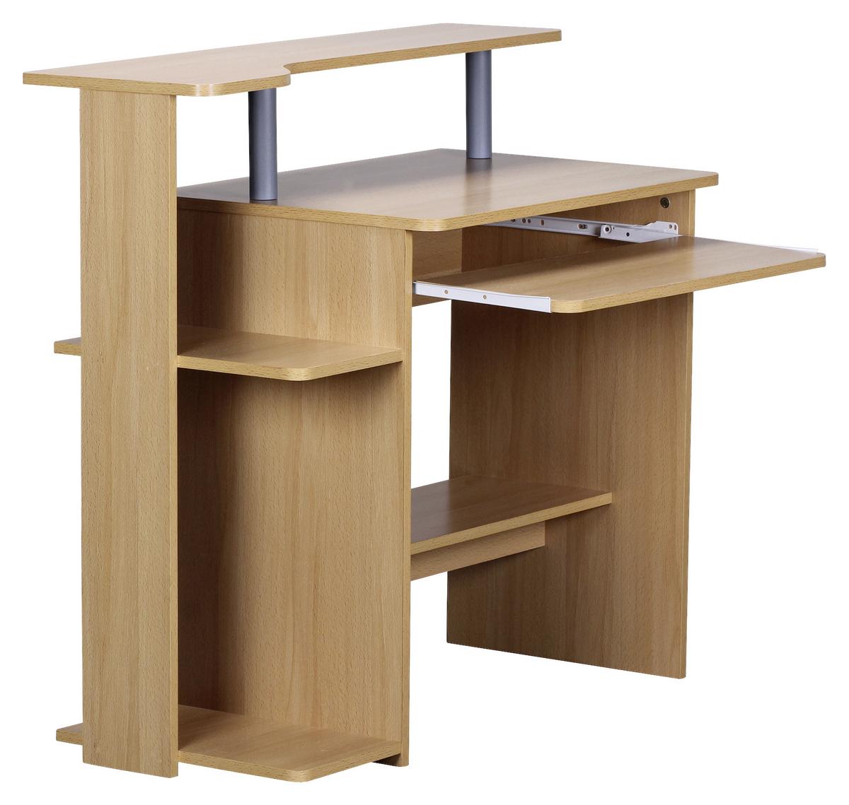 Računalniška Miza Computertisch - barve bukve, Konvencionalno, leseni material (48/94/90cm) - MID.YOU