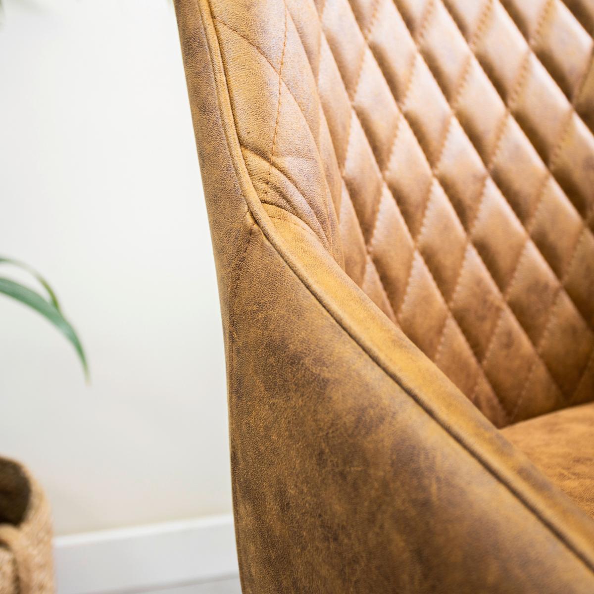 Drehstuhl Kayne ca. 60x84 cm Cognac - Cognac/Schwarz, KONVENTIONELL, Textil/Metall (60/84/64,5cm) - MID.YOU