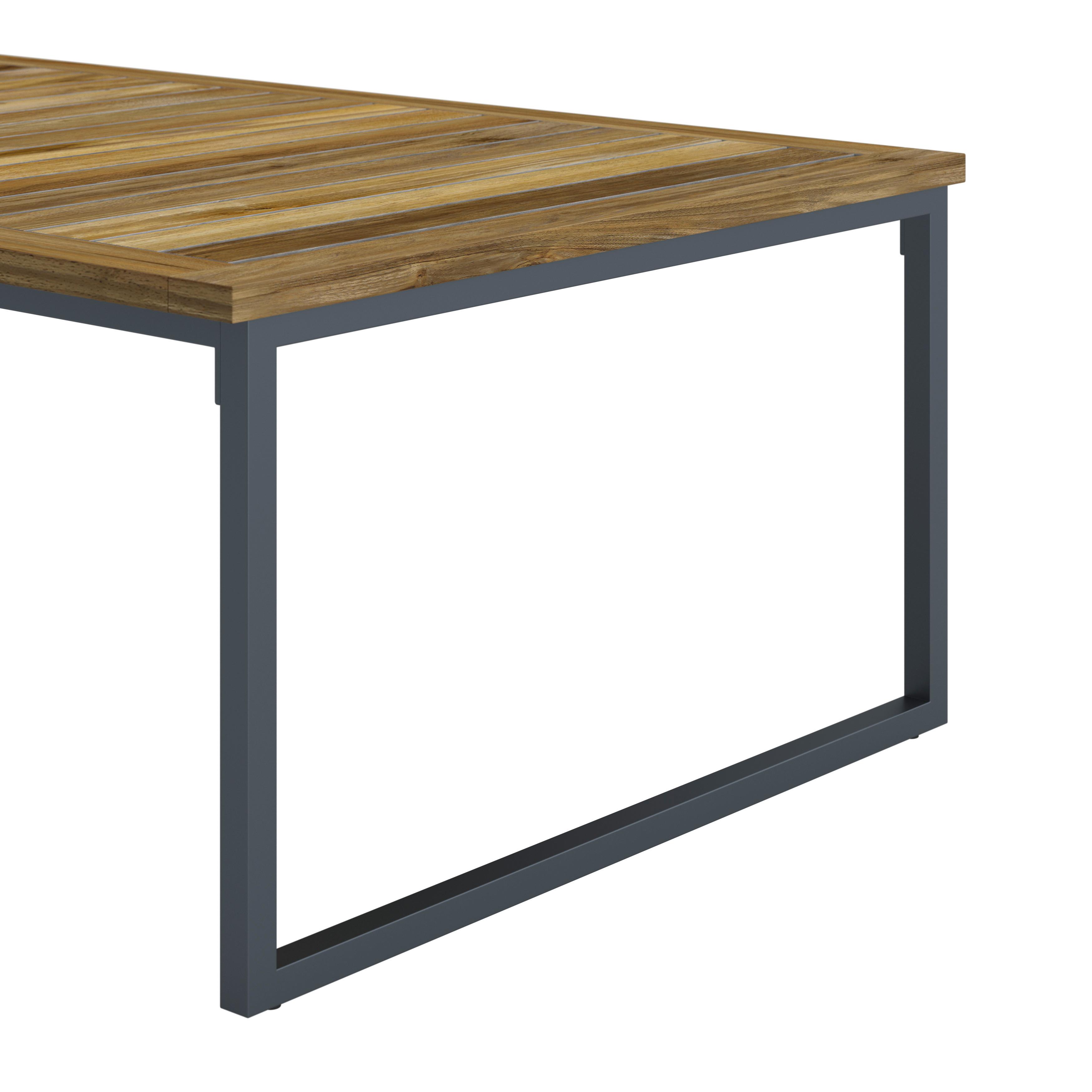 Loungegarnitur Silas Creme Holz/Outdoorstoff/Metall - Creme/Akaziefarben, MODERN, Holz/Textil (130/85/80cm) - Bessagi Garden