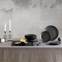Tafelservice Black aus Steingut, 12-teilig - Schwarz, MODERN, Keramik - Premium Living