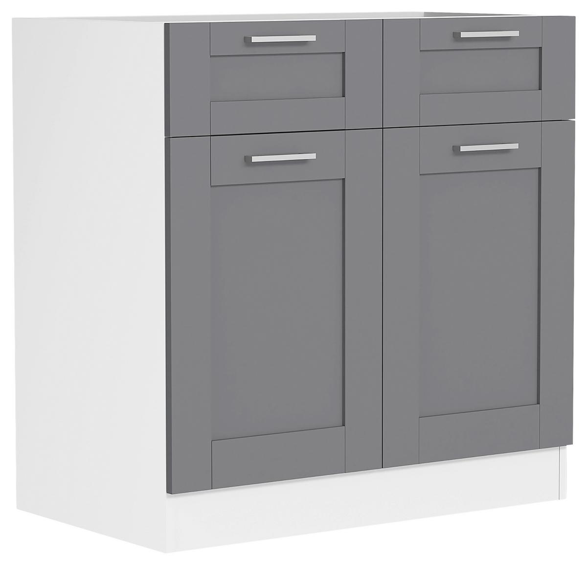 KÜCHENUNTERSCHRANK COLURA - Weiss/Anthrazit, Trend, Holzwerkstoff/Kunststoff (80/82/46cm) - MID.YOU