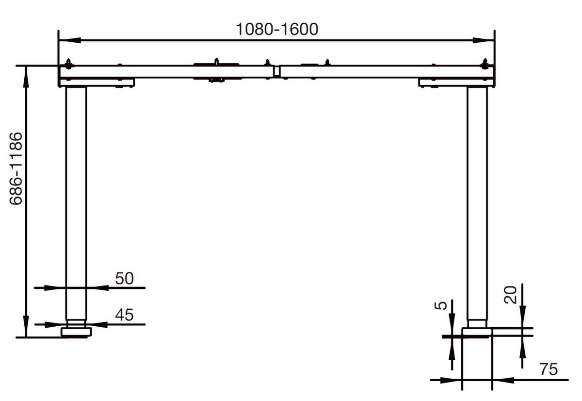 Schreibtisch Office Edition Weiß - Weiß, MODERN, Holzwerkstoff/Metall (138/67/69-119cm) - MID.YOU