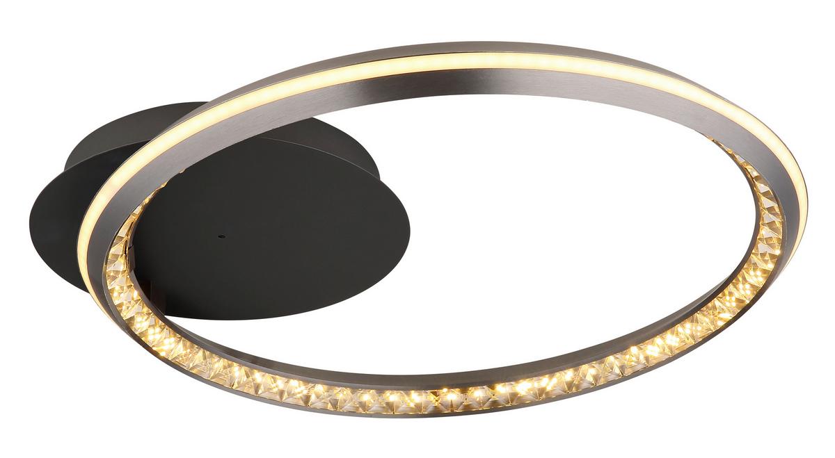 Led Stropna Svjetiljka Alaina - siva/opalna, Design, metal/plastika (53/50/8cm) - Globo
