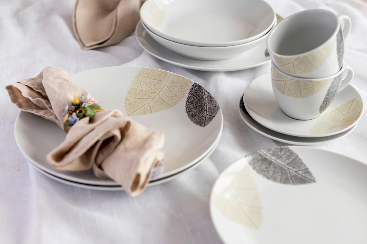 Kombiservice Jona aus Porzellan, 30-teilig - Weiß, Basics, Keramik - Mäser