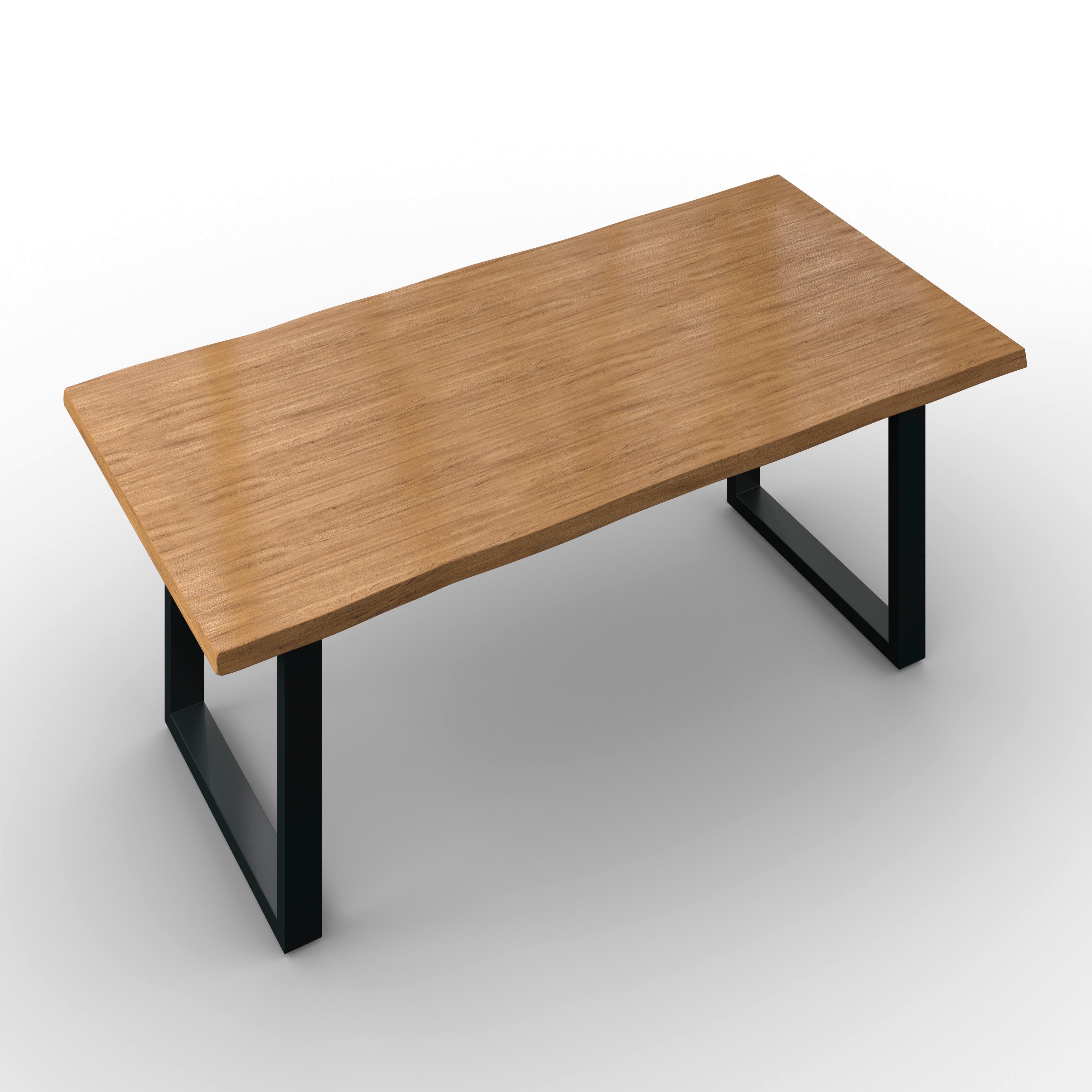 Esstisch Yola in Holz Eiche massiv ca. 200x100 cm - Eichefarben, MODERN, Holz/Metall (200/100/76cm) - Bessagi Home