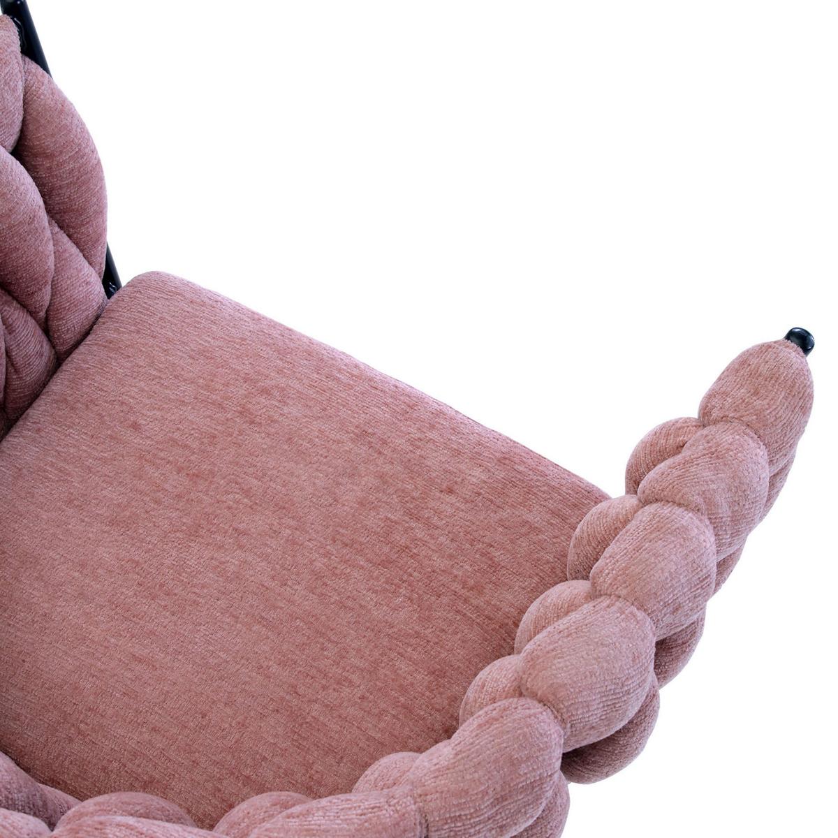 KRZESŁO Z PODŁOKIETNIKAMI WEAVY - różowy/czarny, Design, metal/tkanina (60/78/55cm) - Landscape