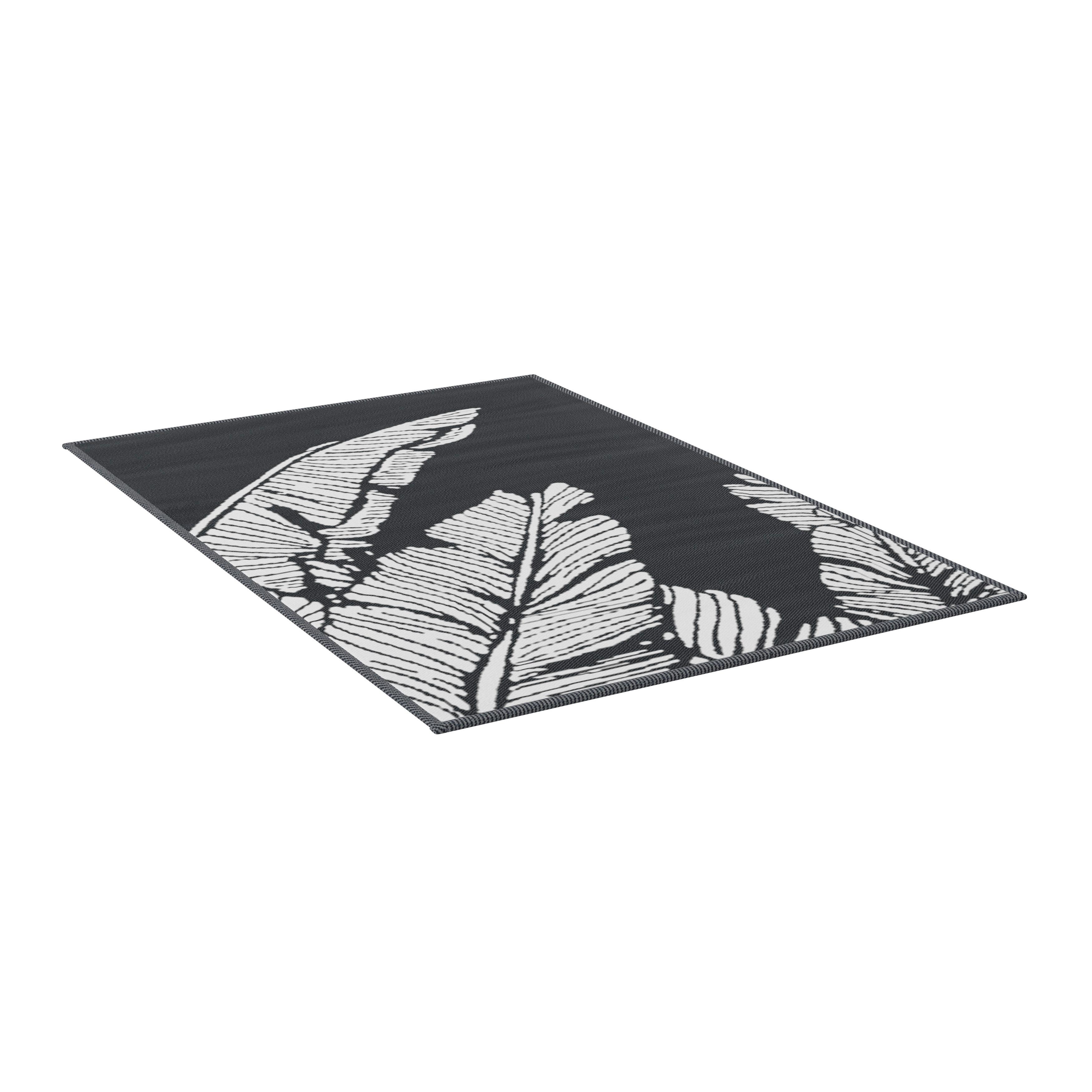 Outdoorteppich Flavia Schwarz ca. 120x180 cm - Schwarz, MODERN, Kunststoff (120/180cm) - Bessagi Garden