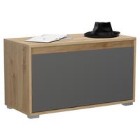Garderobenbank Torino ca. 76x44x35 cm Eiche/Grau - Silberfarben/Eiche Artisan, MODERN, Holzwerkstoff (76/44/35cm) - MID.YOU