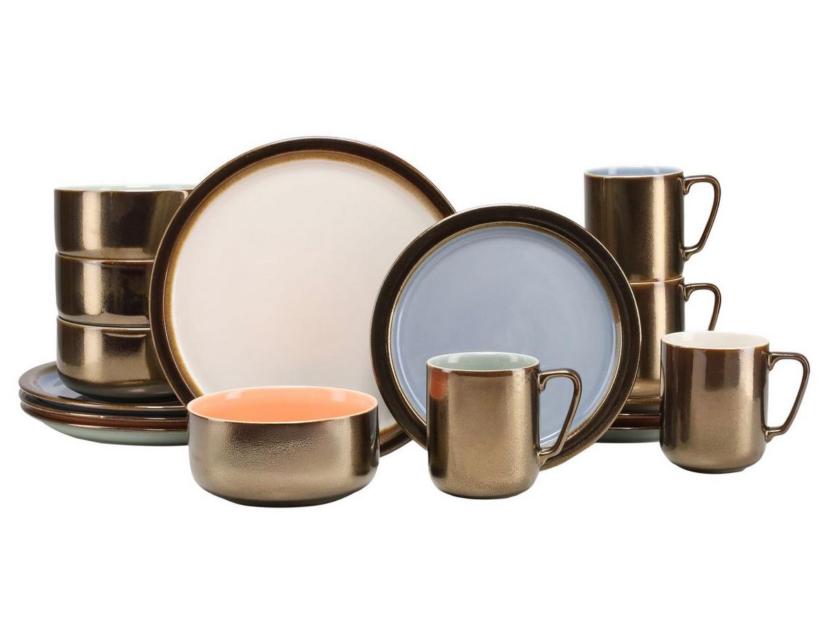 Kombinirani Servis Rustikal Pastell, 16-Delni - večbarvno, keramika - Creatable